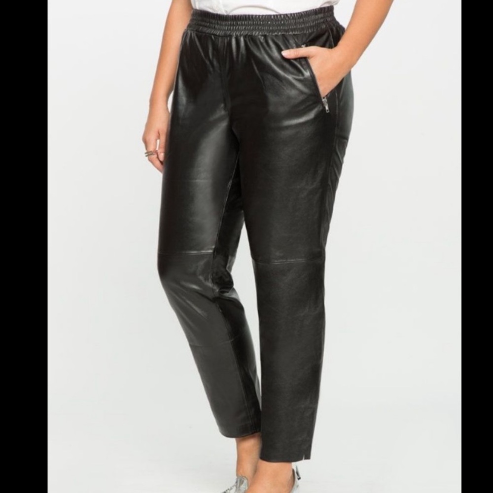 ELOQUII Faux Leather Joggers